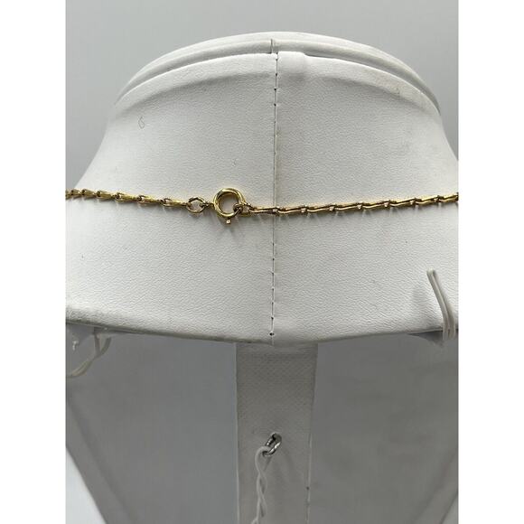 Reed & Barton Damascene Orange flowers Oval Pendant Gold Tone Necklace - Picture 6 of 13